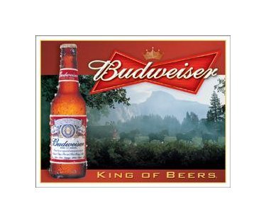 Budweiser King of Beers Tin Sign