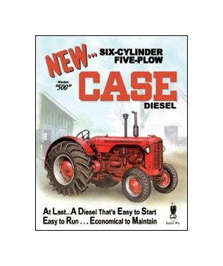 Case - Six Cylinder Five Plow Model 500 Diesel Tin Sign
