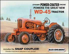 Allis Chalmers Manufacturing - Milwaukee Wisconsin - Model WD45 Tin Sign