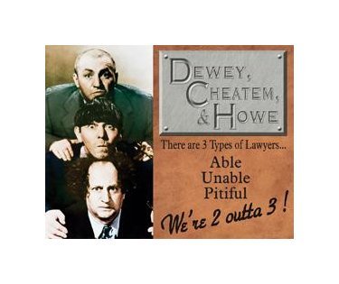 Three Stooges - 3 Types of Lawyers Tin Sign