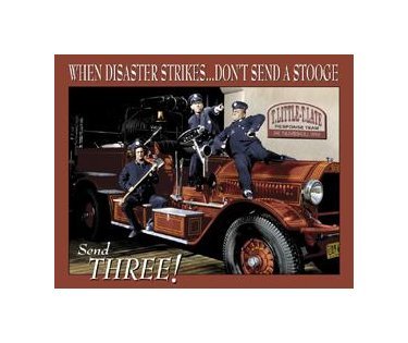 Three Stooges - Fire Department Tin Sign