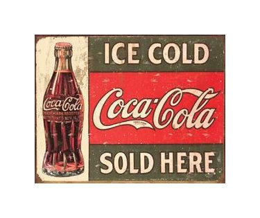 Coca Cola - Ice Cold Coca Cola Sold Here Tin Sign