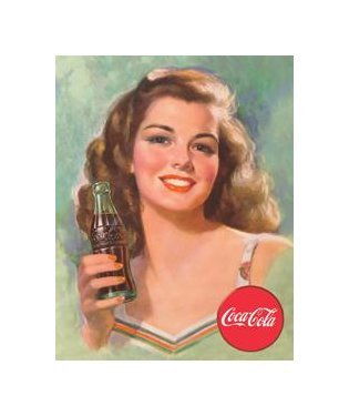 Coca Cola - Coca Cola Girl, Beautiful Brunette Tin Sign