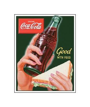 Coca Cola - Good With Food Tin Sign