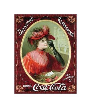 Coca Cola - Coca Cola Girl, Victorian Red Dress Tin Sign