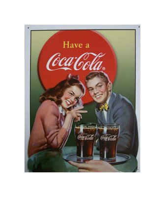 Coca Cola - Coca Cola Young Couple Tin Sign