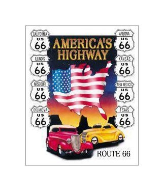 Route 66 - American Highway Tin Sign