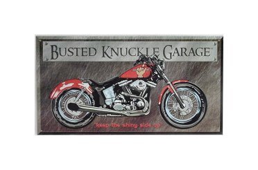 Busted Knuckle Garage - Keep the Shiny Side Up Tin Sign