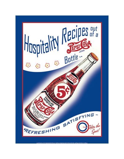 Pepsi Cola - Hospitality Recipes Tin Sign