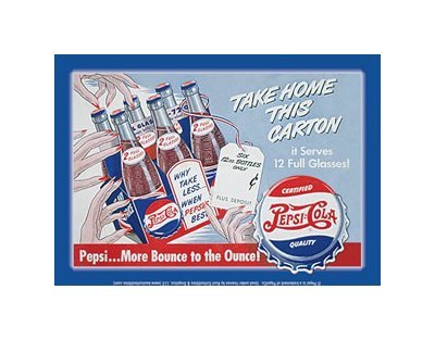 Pepsi Cola - Take Home This Carton Tin Sign
