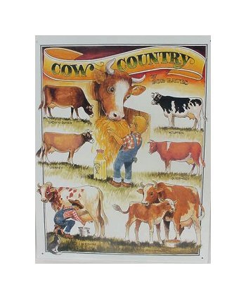 Cow Country - by Bob Bates Tin Sign