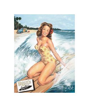 Surfer Girl Tin Sign