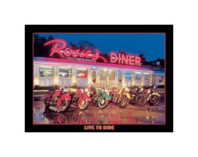 Rosie's Diner - Motorcycles - Live to Ride Tin Sign