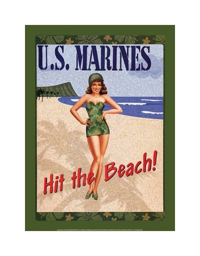 United States Marines - Hit The Beach Tin Sign