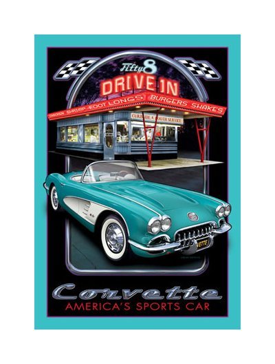 General Motors '58 Corvette Diner Tin Sign