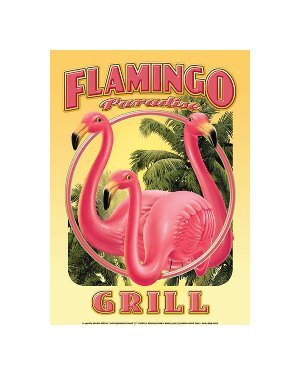 Flamingo Paradise Grill Tin Sign
