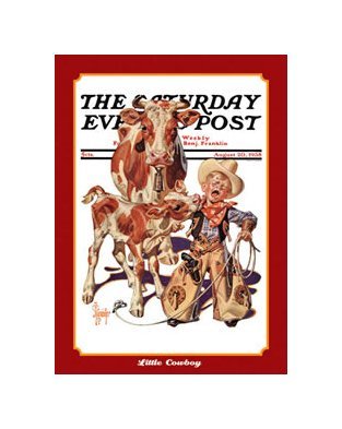 Saturday Evening Post - Little Cowboy Tin Sign