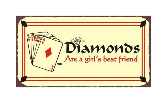 Diamonds are a Girl's Best Friend - Metal Art Sign