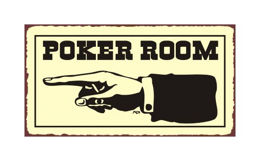 Poker Room to the Left - Metal Art Sign