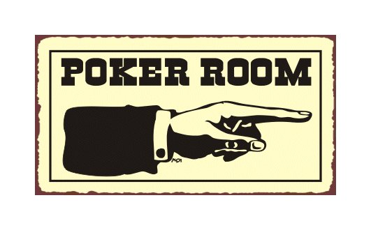 Poker Room to the Right - Metal Art Sign