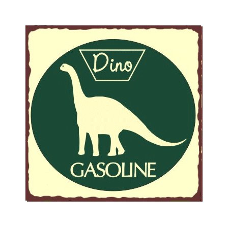 Dino Gasoline - Metal Art Sign