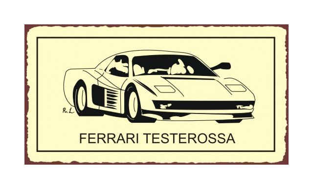 Ferrari Testerossa - Metal Art Sign