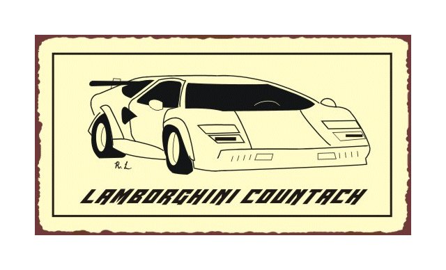 Lamborghini Countach - Metal Art Sign