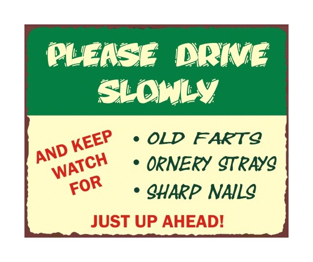 Please Drive Slowly - Metal Art Sign