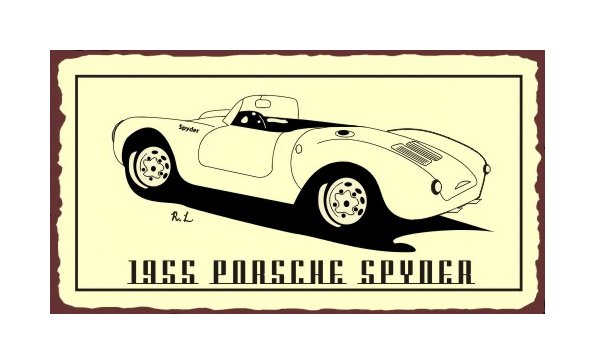 1955 Porsche Spyder - Metal Art Sign