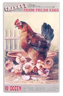 Granny's Farm Fresh Eggs Tin Sign