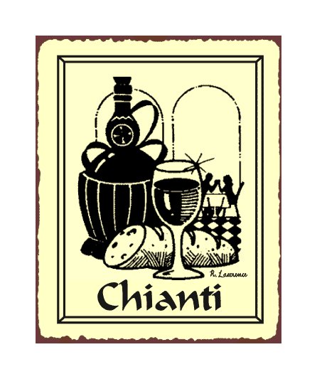 Chianti Wine Metal Art Sign