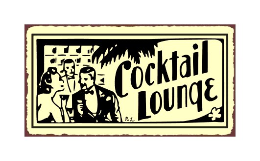 Cocktail Lounge Metal Art Sign