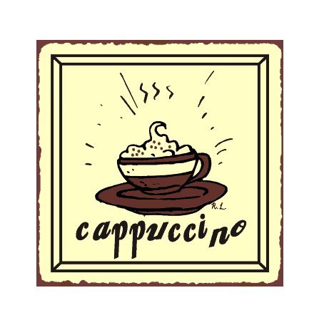 Cappuccino Metal Art Sign