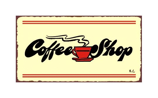 Coffee Shop Metal Art Sign