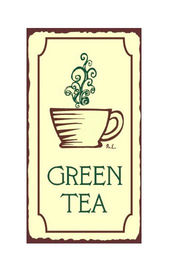 Green Tea Metal Art Sign
