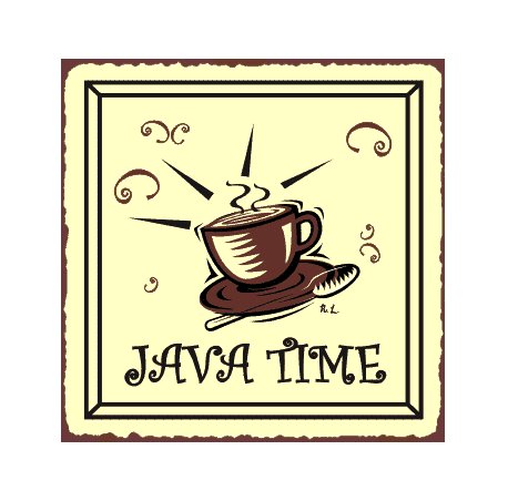 Java Time Metal Art Sign
