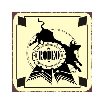 Rodeo Prize Bull Metal Art Sign