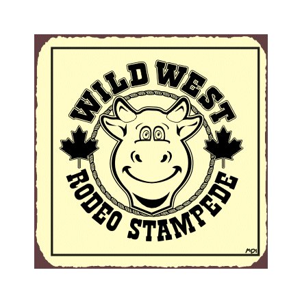 Wild West Rodeo Stampede Metal Art Sign