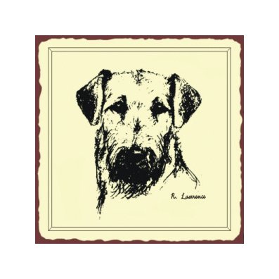Airdale Sketch Dog Metal Art Sign