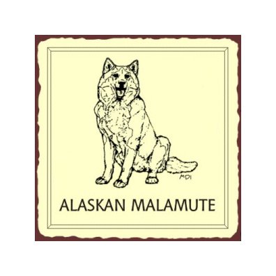 Alaskan Malamute Dog Metal Art Sign