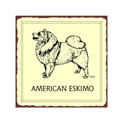 American Eskimo Dog Metal Art Sign