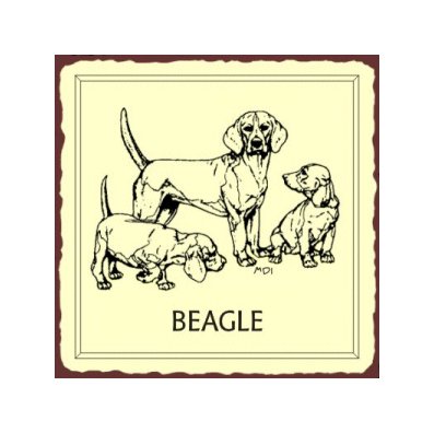 Beagle Dog Metal Art Sign
