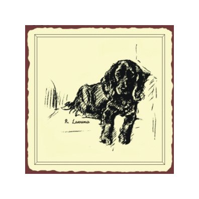 Black Lab Dog Sketch Metal Art Sign