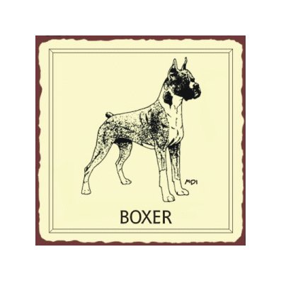 Boxer Dog Metal Art Sign