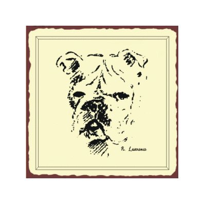 Bulldog Sketch Metal Art Sign