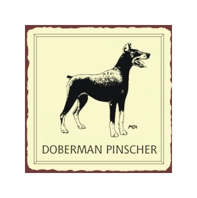 Doberman Pinscher Dog Metal Art Sign