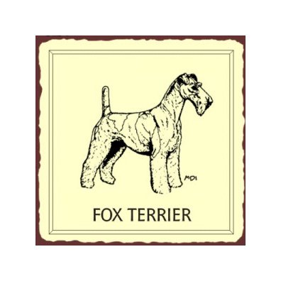 Fox Terrier Dog Metal Art Sign