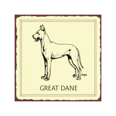 Great Dane Dog Metal Art Sign