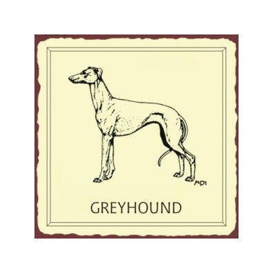 Greyhound Dog Metal Art Sign
