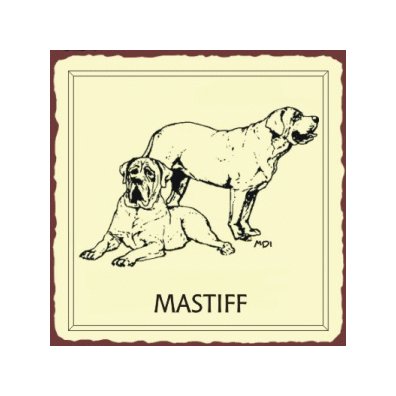 Mastiff Dog Metal Art Sign